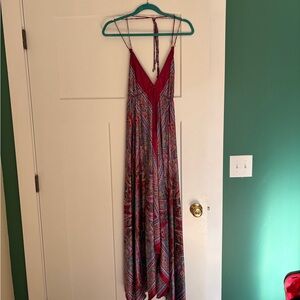 Nomad Red and Blue Paisley Maxi Dress